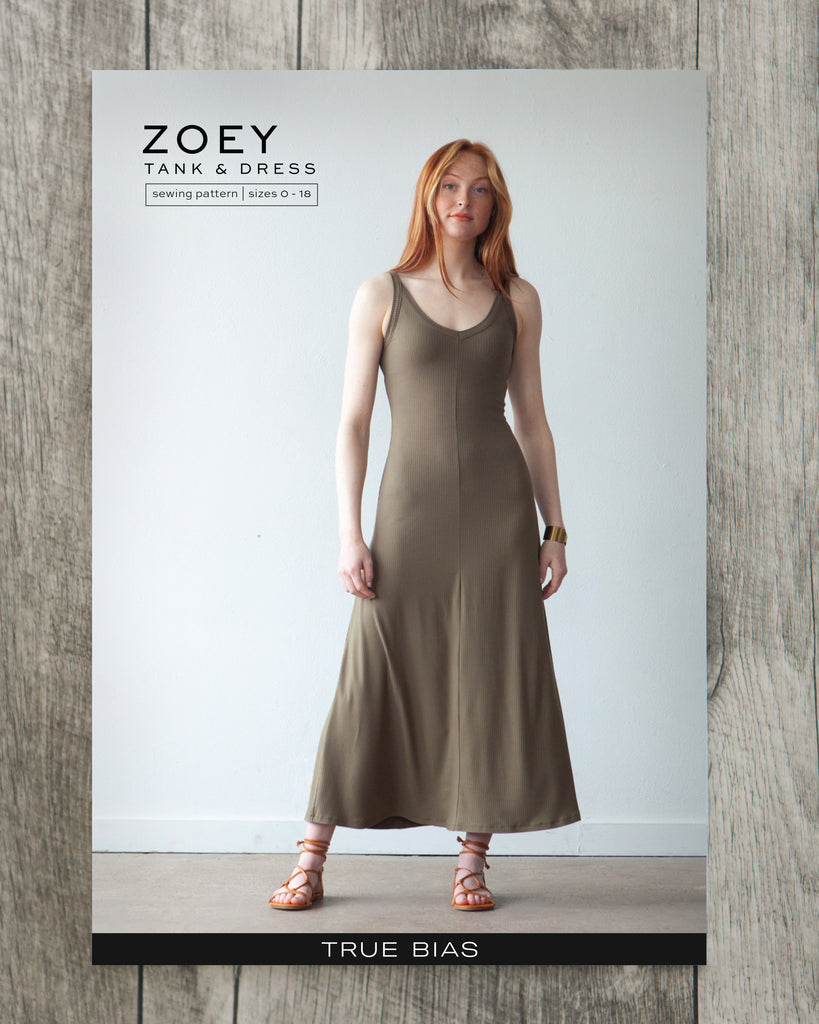 True Bias Zoey Dress, Sizes 0-18 - Paper Pattern