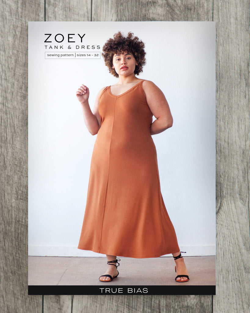 True Bias Zoey Dress, Sizes 14-32 - Paper Pattern