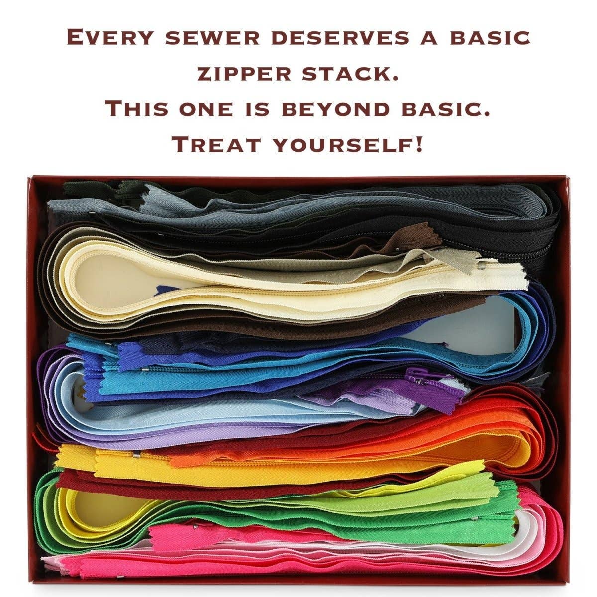 Box of 44 Zippers (18") - 22 Colors