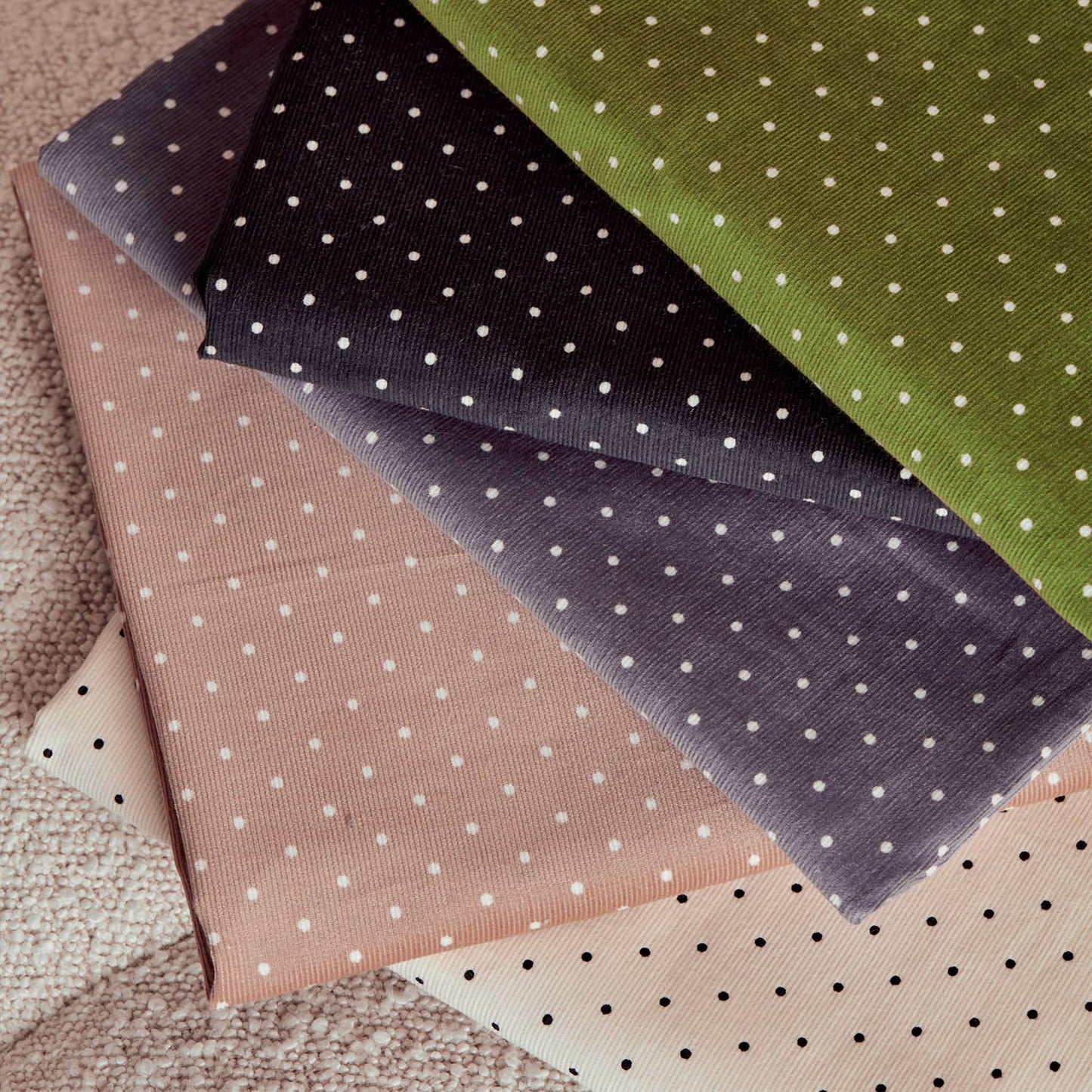 Polka Dot Fine Wale Corduroy - Matcha Leaf