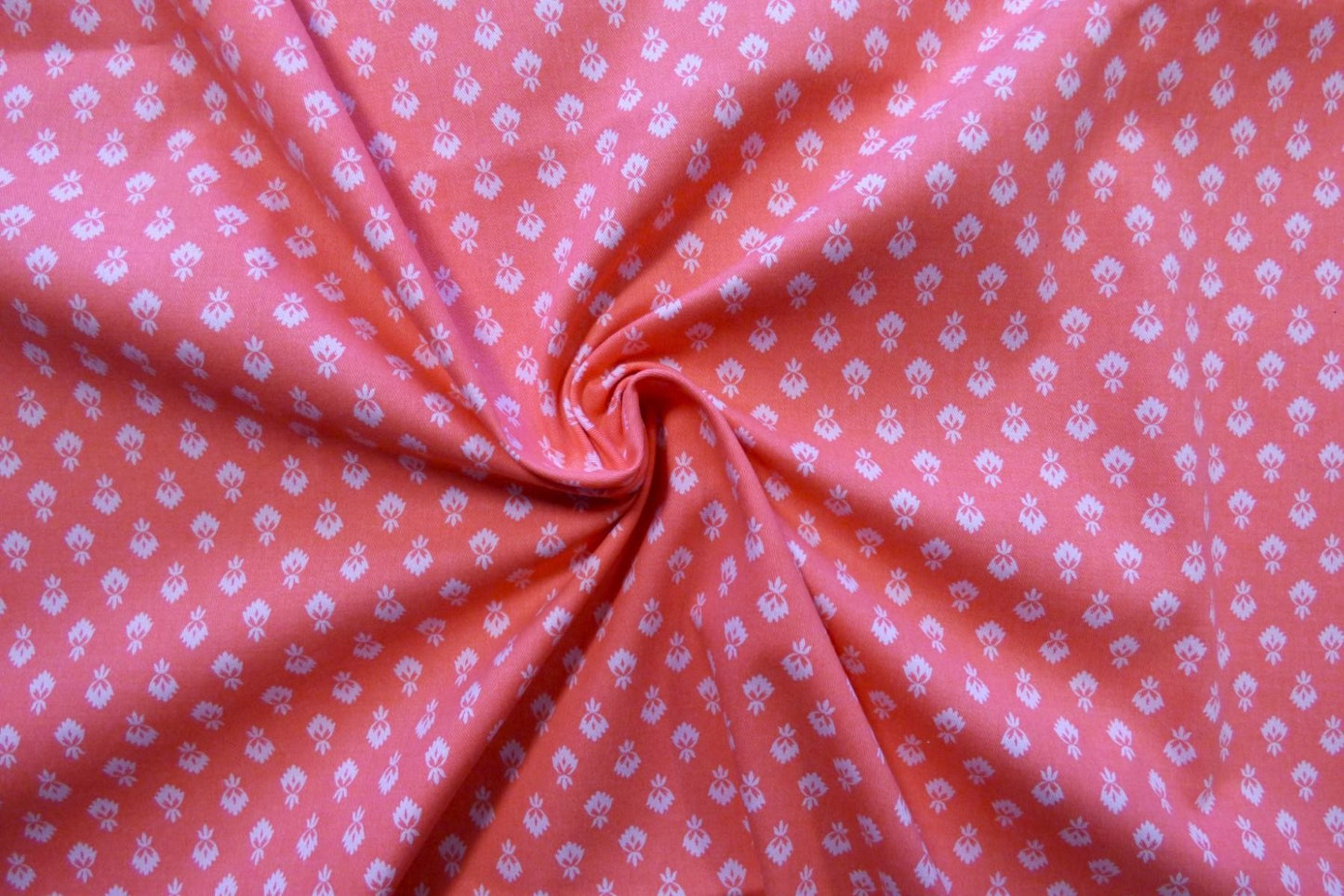Oeko-Tex Sustainable Stretch Drill - Pink Fleur De Lis