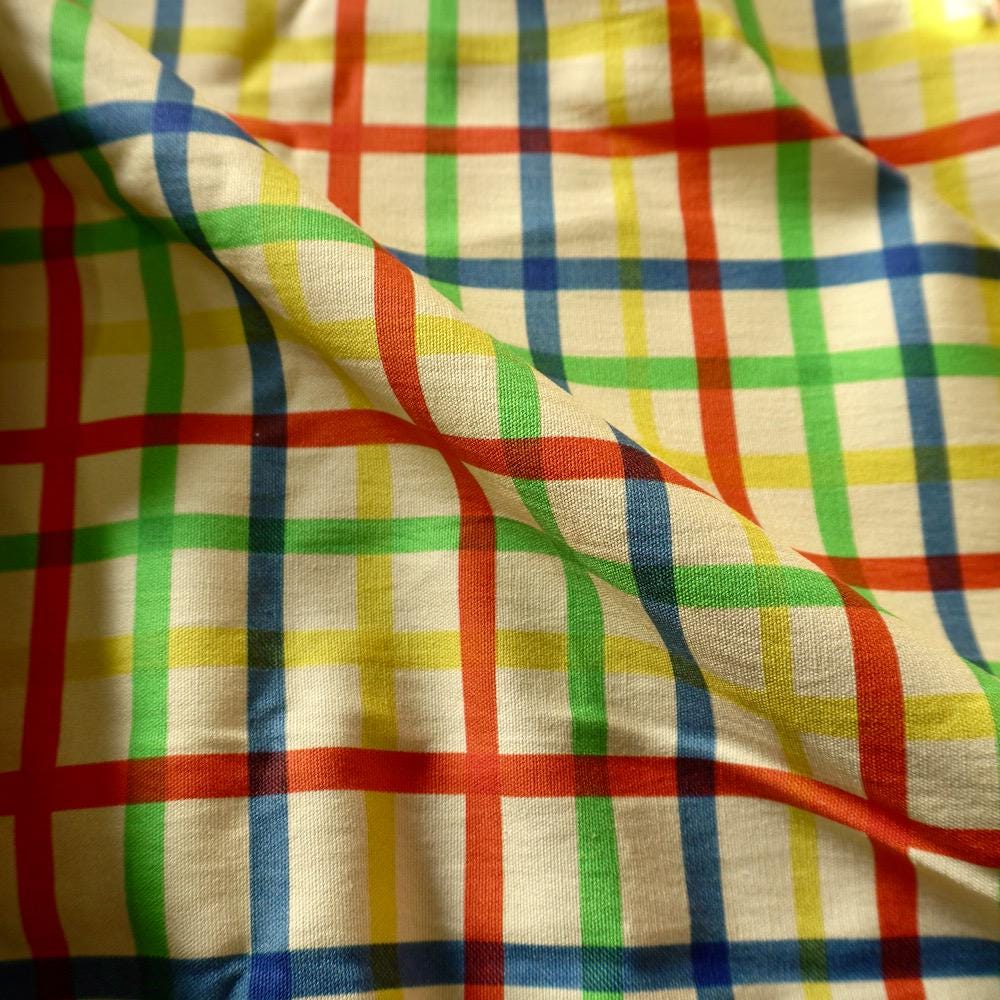 Heavy Cotton Canvas - Rainbow Grid