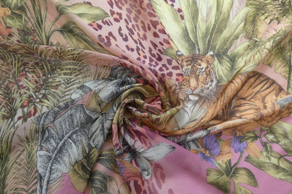 Silk Blend Lawn - Tigers In Vegas