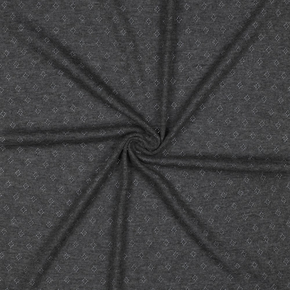 100% Cotton Pointelle - Black (OEKO-TEX Standard 100)