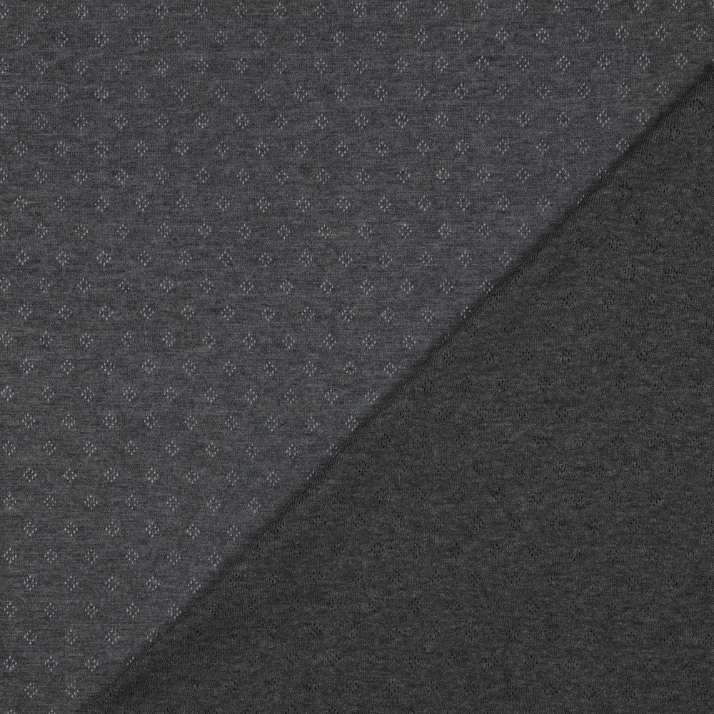 100% Cotton Pointelle - Black (OEKO-TEX Standard 100)