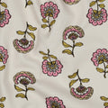 Block Print-esque Pink Floral Canvas