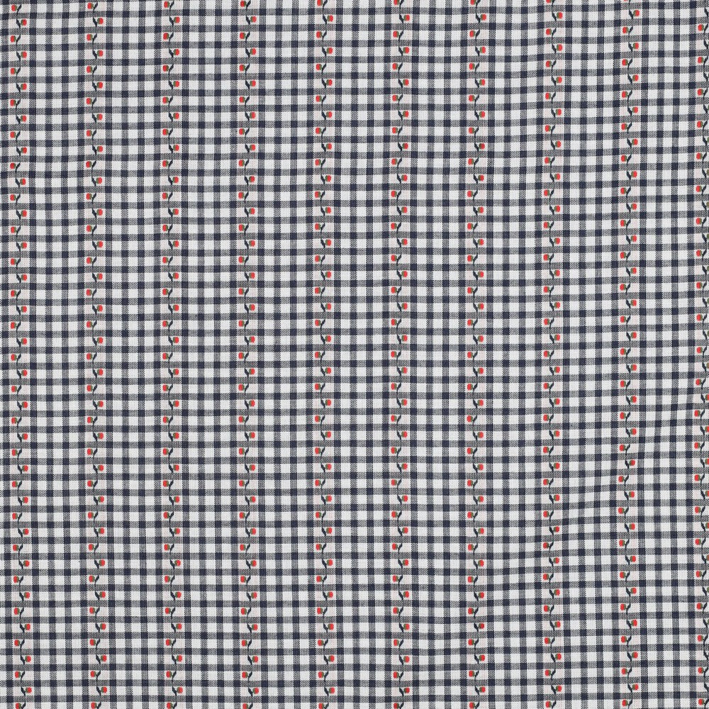 Berry Gingham Cotton Jacquard - Navy