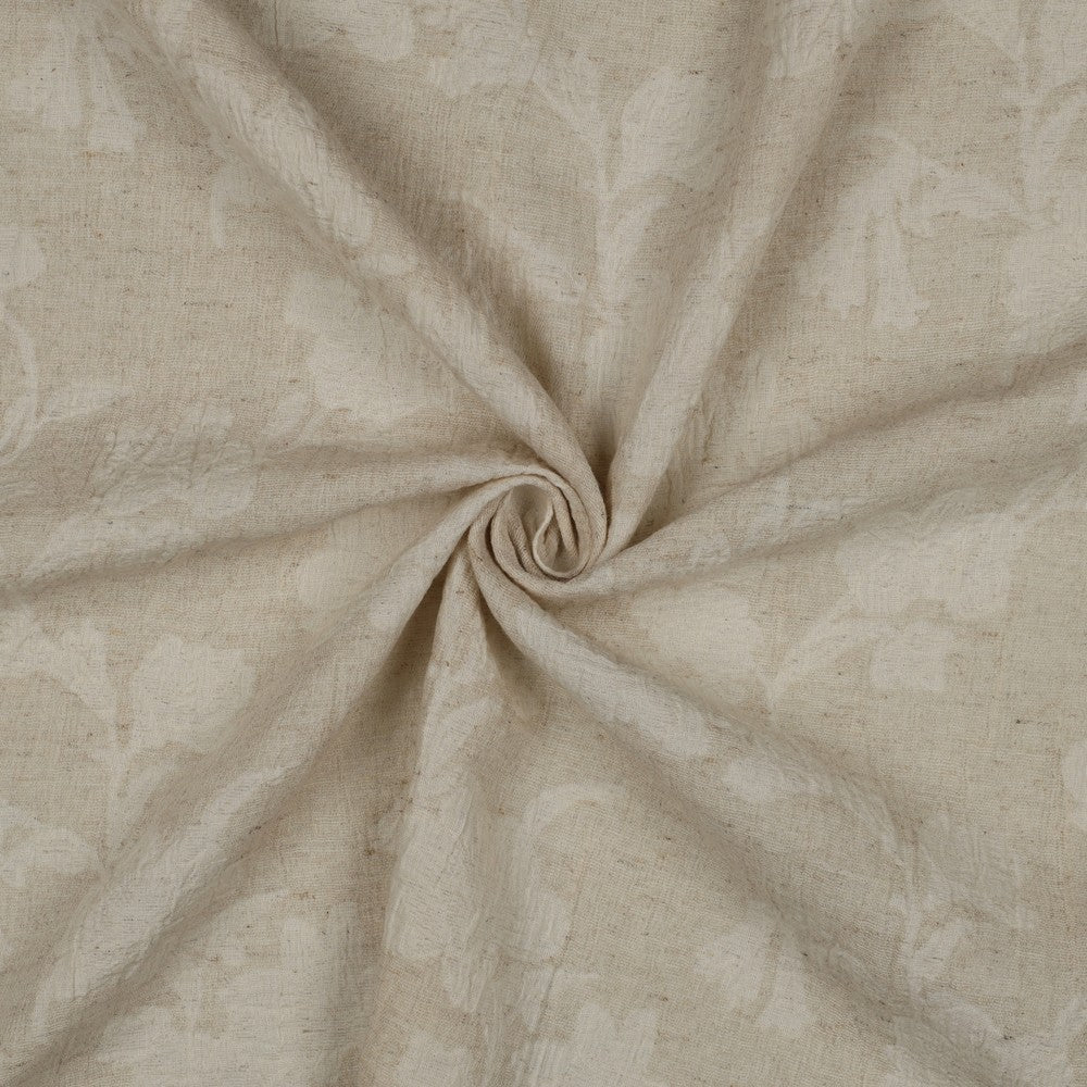 Natural Linen-Cotton Jacquard - Garden