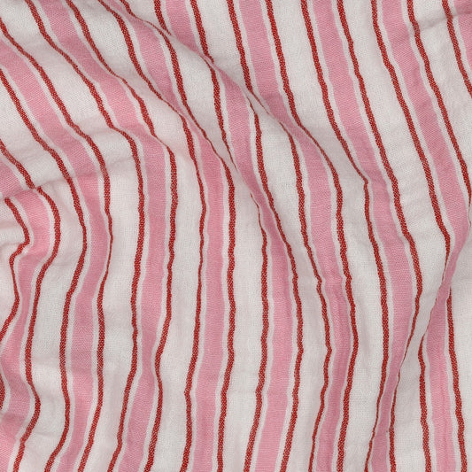 Yard-Dyed Double Gauze Stripe - Pink