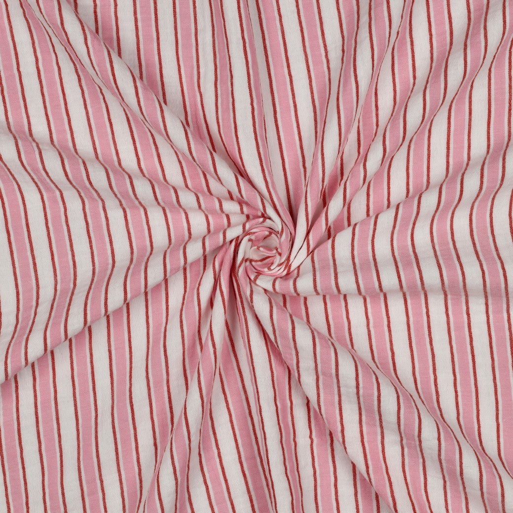 Yard-Dyed Double Gauze Stripe - Pink