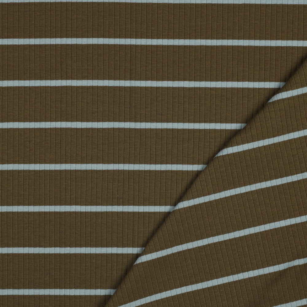 Ribbed Yarn-Dyed Stripe - Olive & Mint