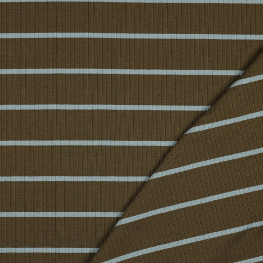 Ribbed Yarn-Dyed Stripe - Olive & Mint