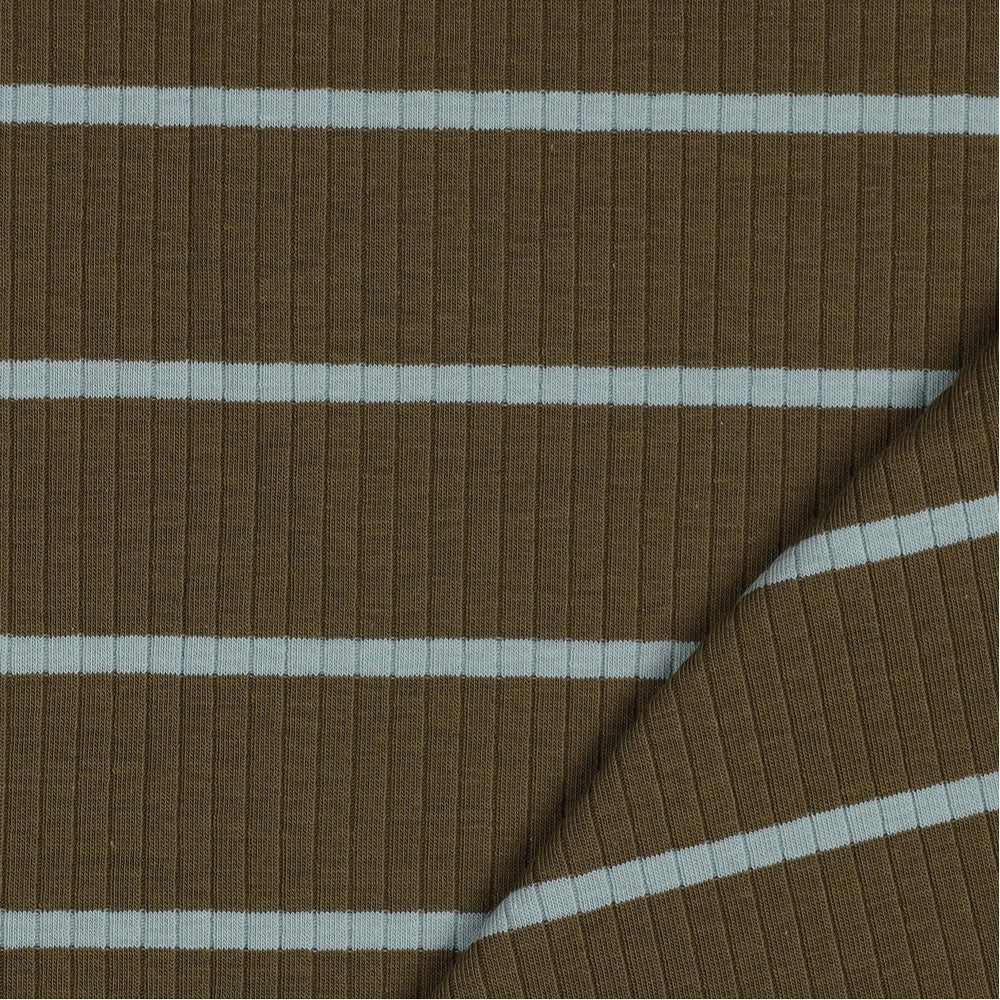 Ribbed Yarn-Dyed Stripe - Olive & Mint