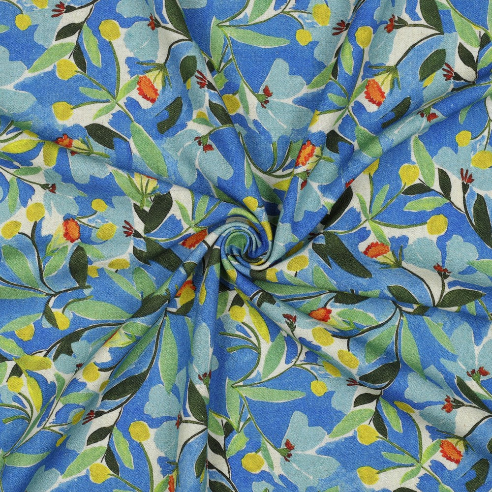 Linen Viscose Crepe - Moonlit Garden