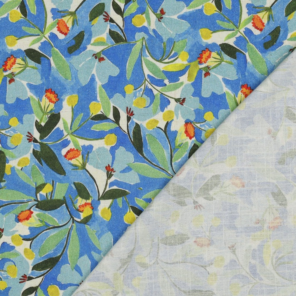 Linen Viscose Crepe - Moonlit Garden
