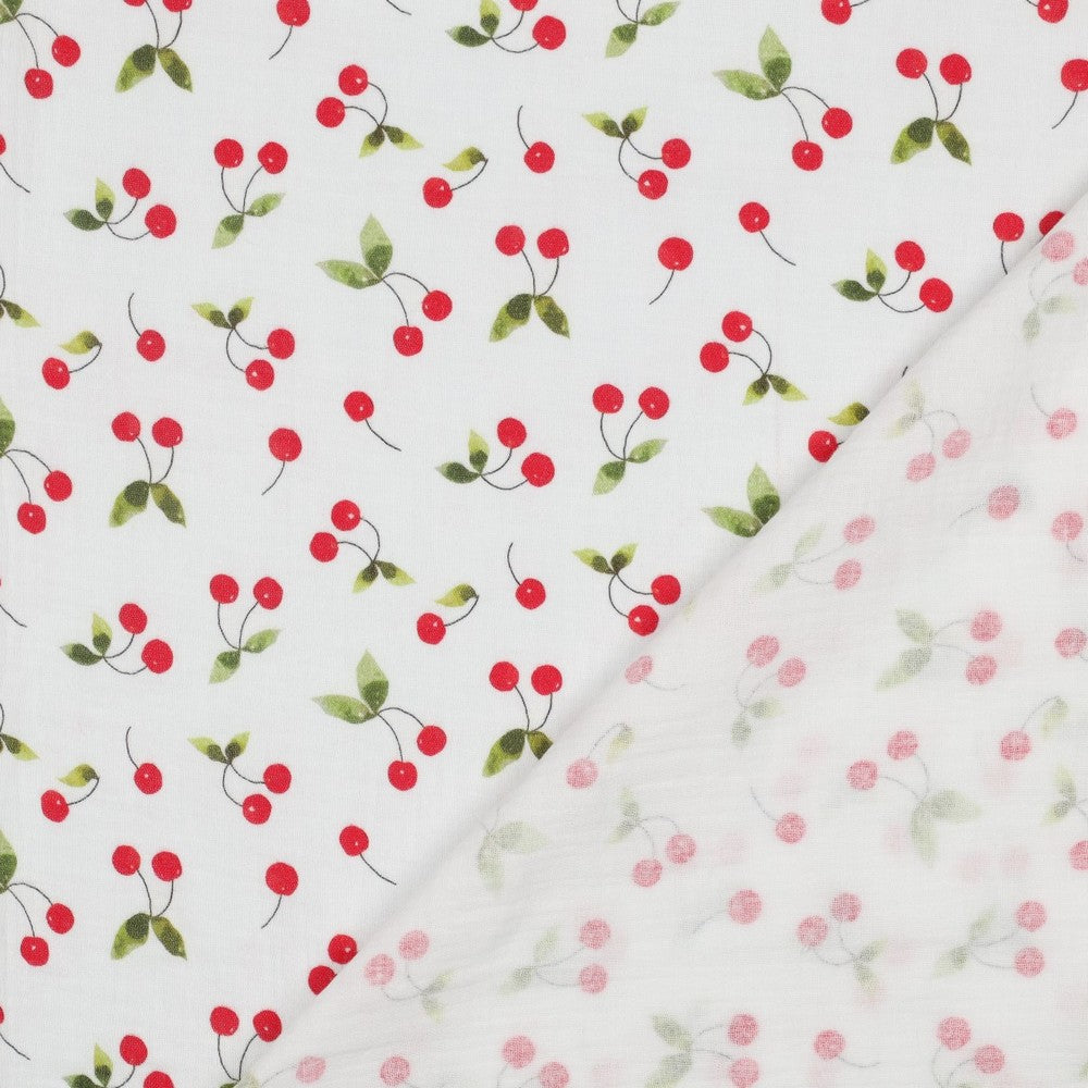 Cotton Double Gauze - Cherry Bowl