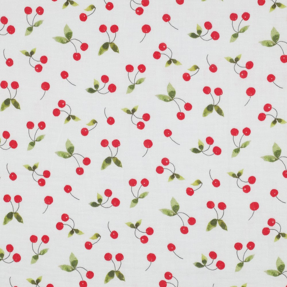 Cotton Double Gauze - Cherry Bowl
