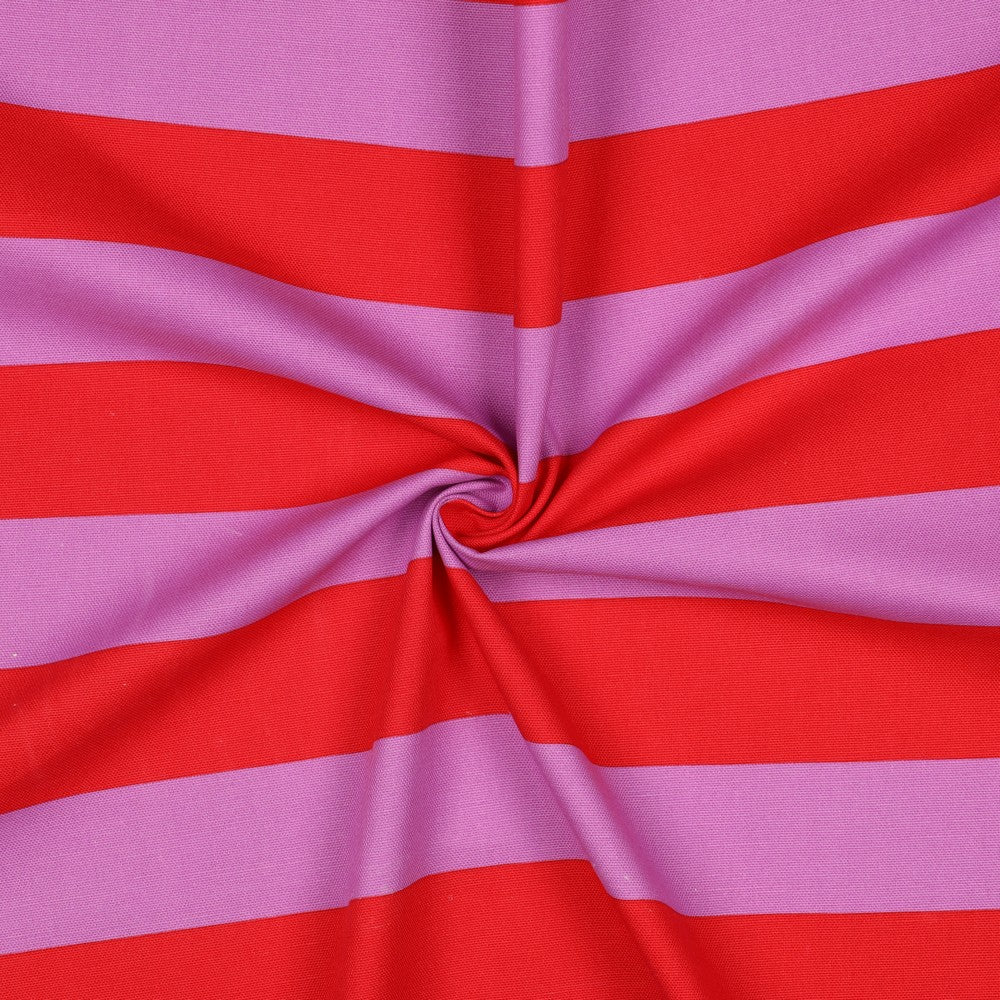 Canvas Stripes - Red & Purple (OEKO-TEX Standard 100)