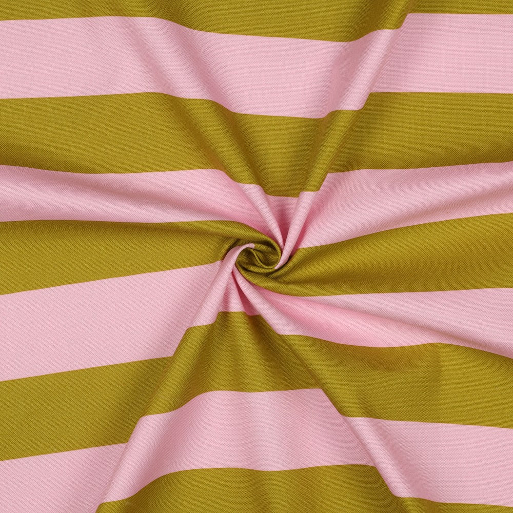 Canvas Stripes - Pink & Ochre (OEKO-TEX Standard 100)