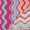Light Cotton Poplin - Wavy Foil Stripes (Blue)