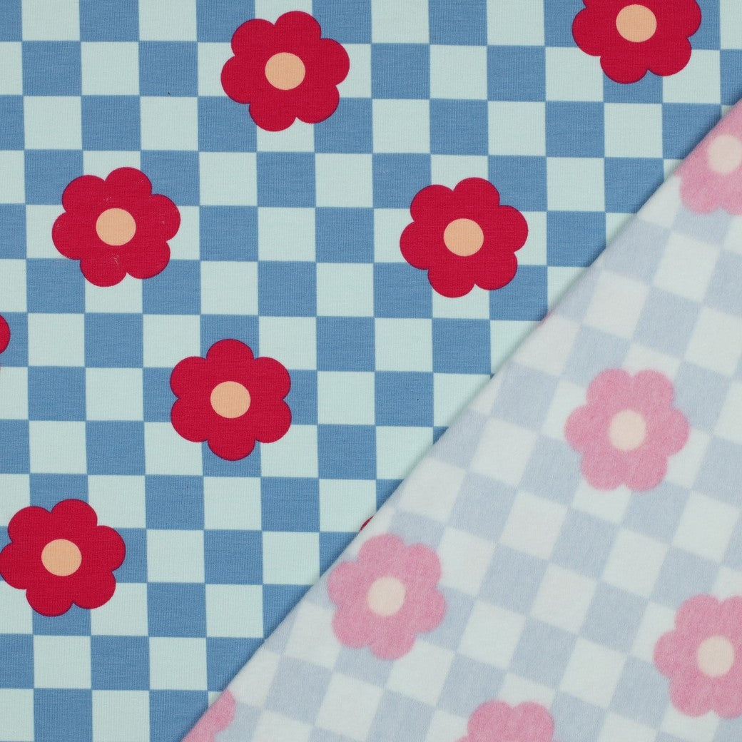 Cozy Sweatshirting - Floral Check