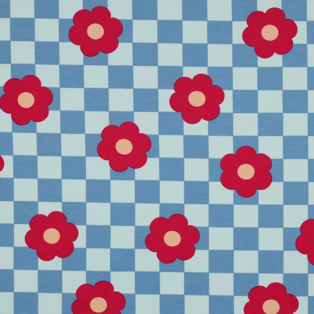 Cozy Sweatshirting - Floral Check