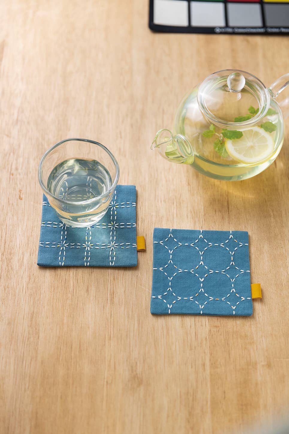 Sashiko Hidamari Pair of Coasters Kit - Blue