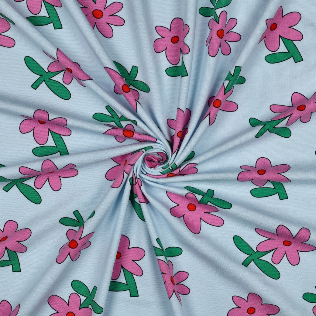 Cotton Jersey - Flower Doodle