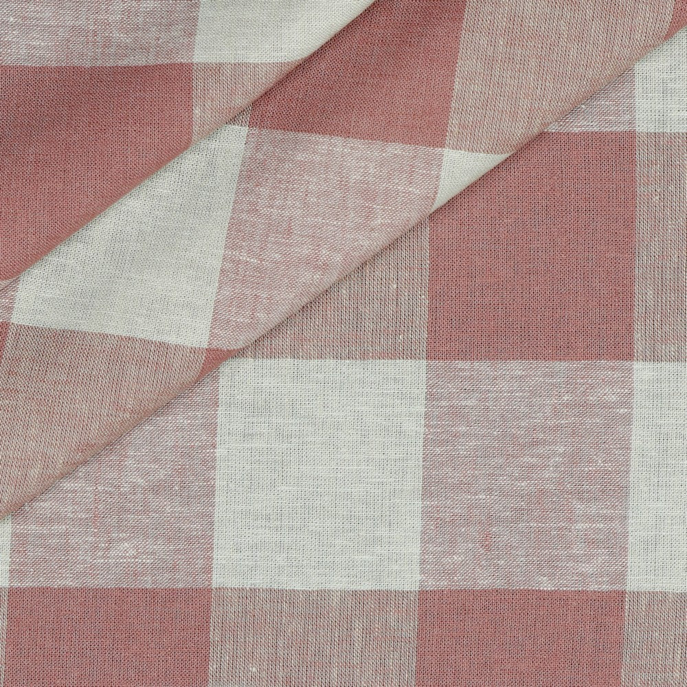 Drapey Linen Viscose Check - Rose