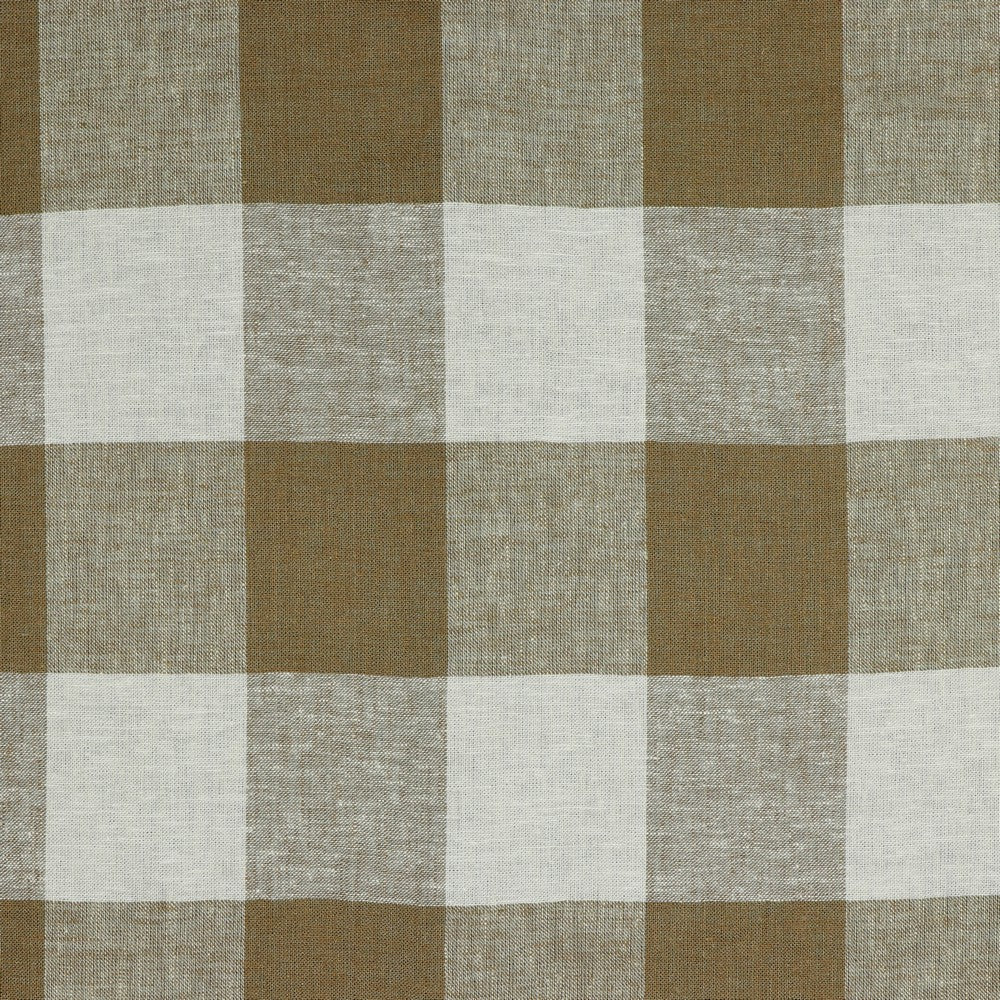 Drapey Linen Viscose Check - Light Brown