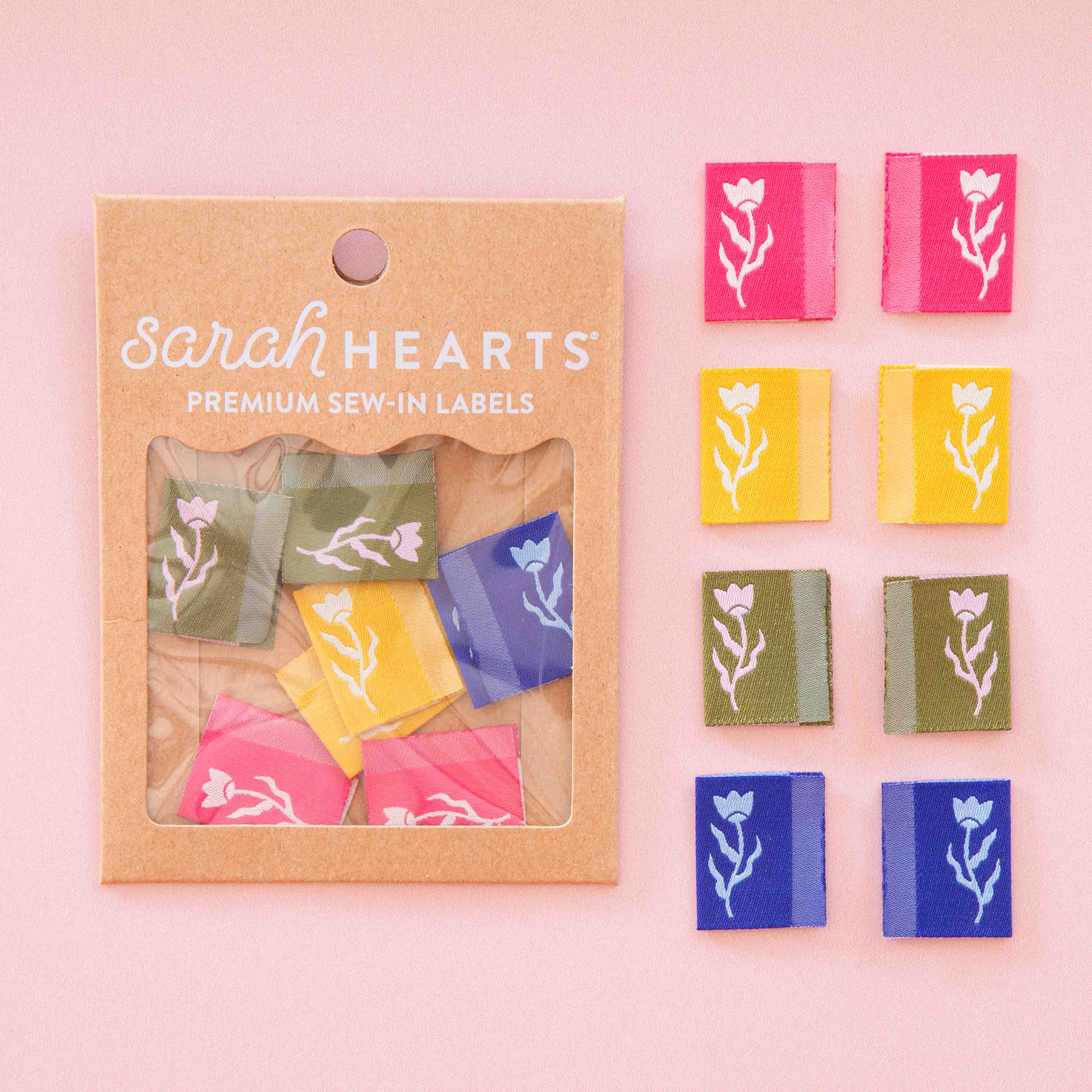 Tiny Floral Side Woven Labels Multipack