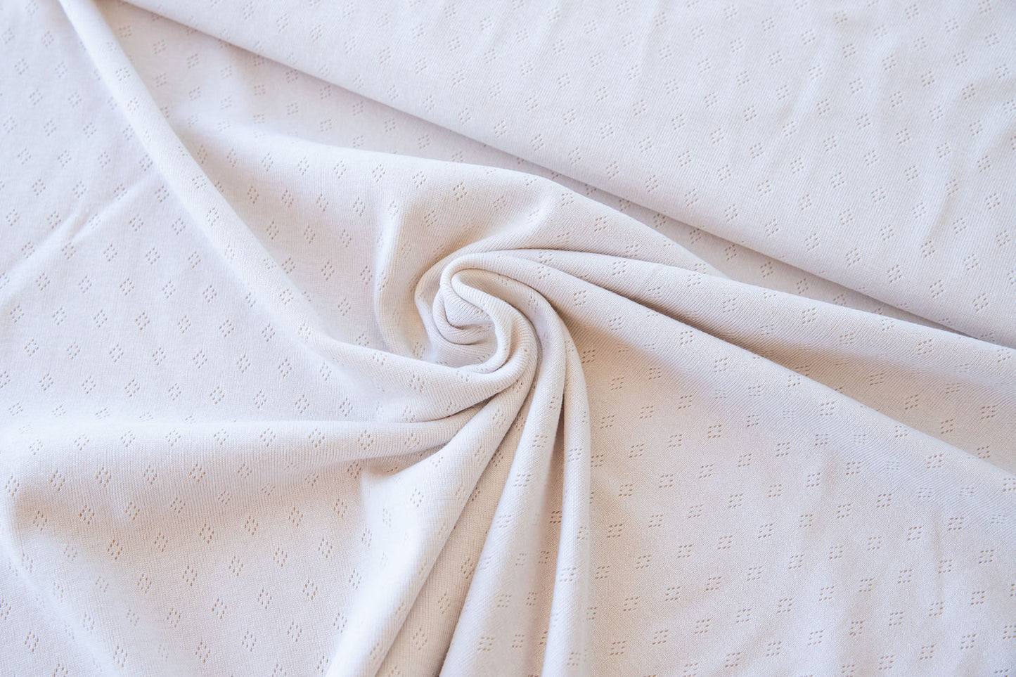 100% Cotton Pointelle - Beige (OEKO-TEX Standard 100)
