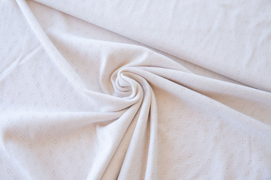 100% Cotton Pointelle - Beige (OEKO-TEX Standard 100)