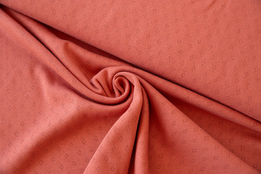 100% Cotton Pointelle - Brick (OEKO-TEX Standard 100)