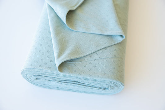 100% Cotton Pointelle - Light Green (OEKO-TEX Standard 100)