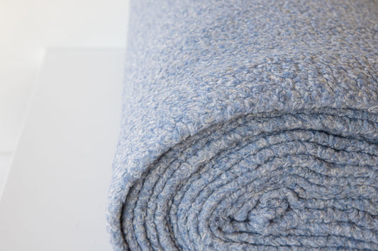 Wool Sherpa Fleece - Cornflower Blue