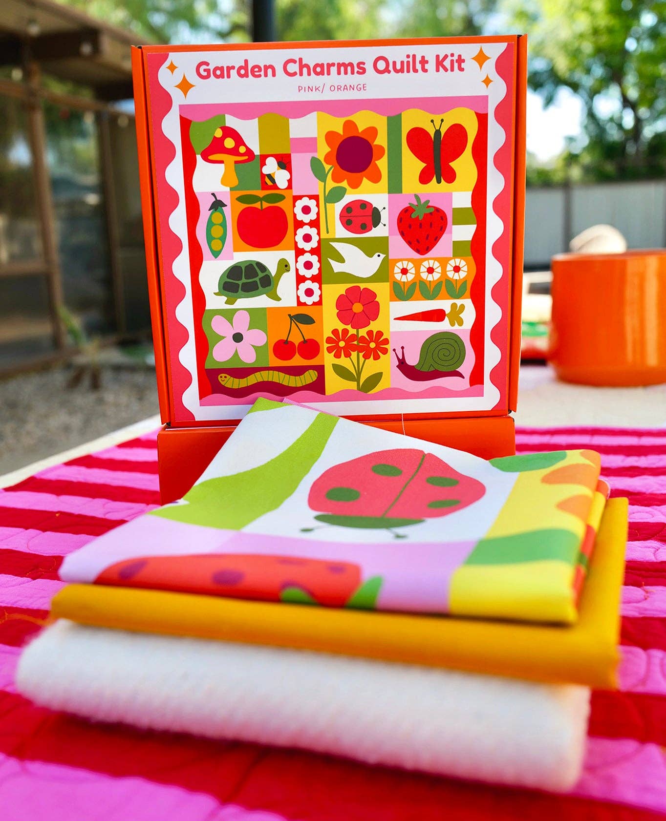 Beginner Quilt Kit - Garden Charms Quilt Kit - Pink