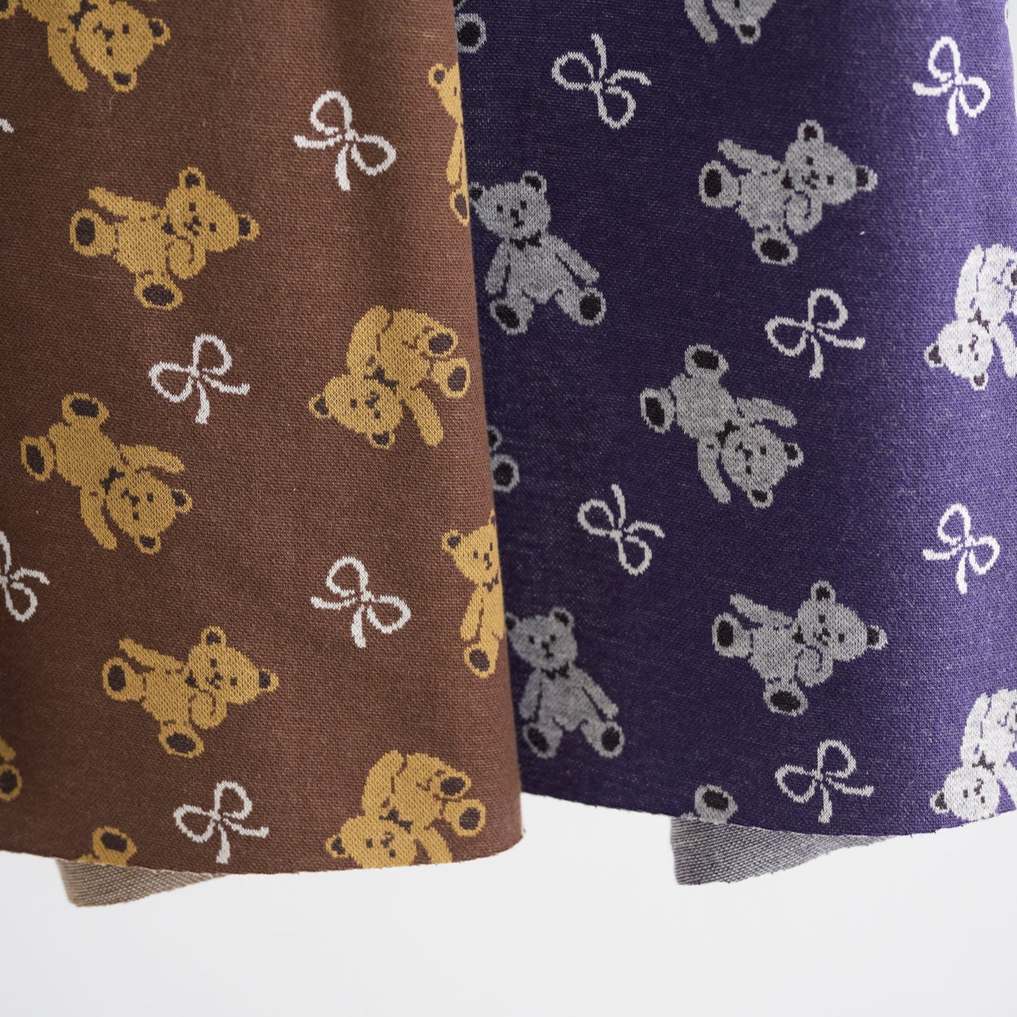 Kokka - Teddy Bear Cotton Knit Jacquard (Brown)
