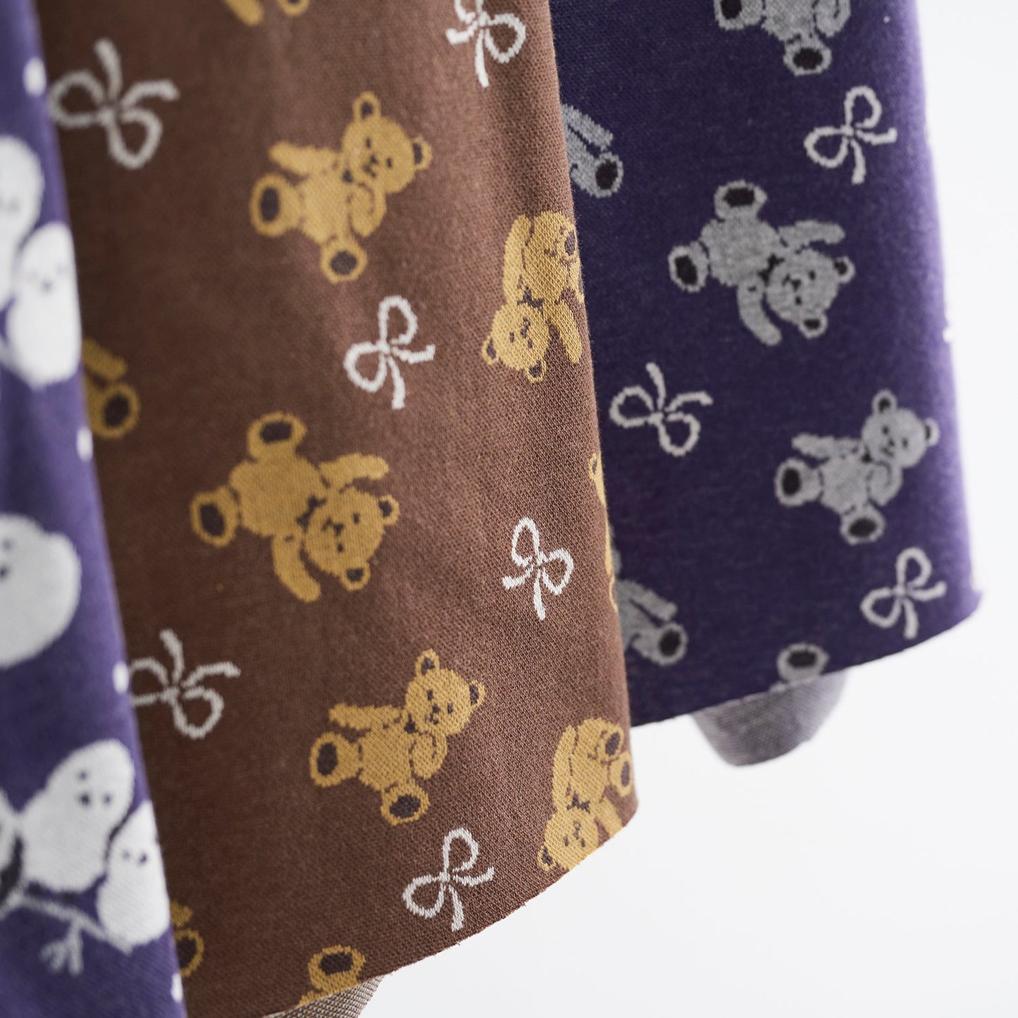 Kokka - Teddy Bear Cotton Knit Jacquard (Brown)