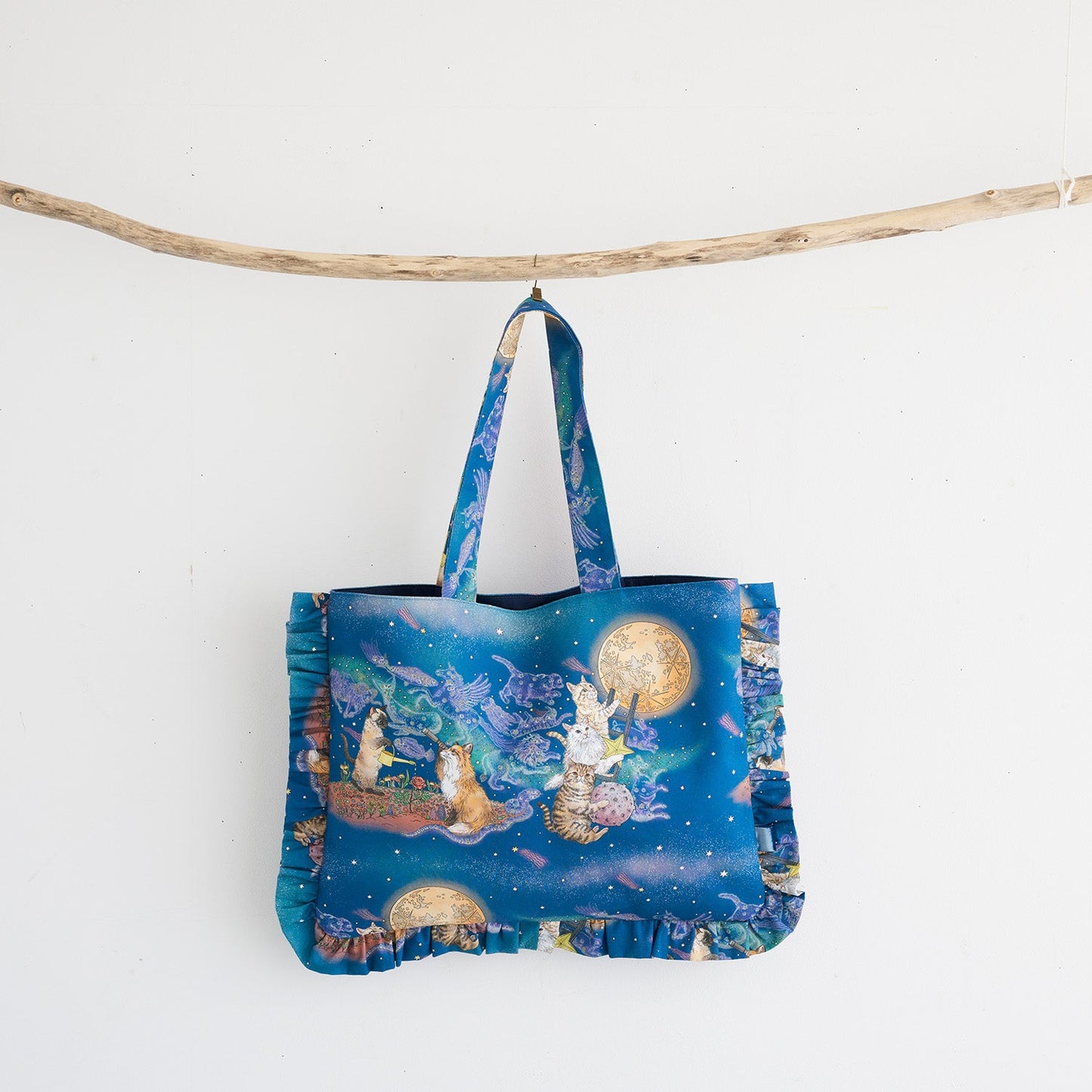 Kokka - 365 Cat Art Moonlight Cat Cotton Sheeting