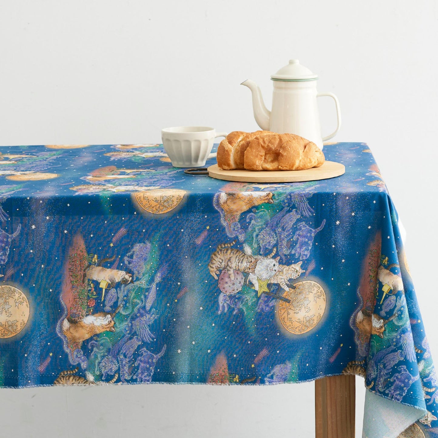 Kokka - 365 Cat Art Moonlight Cat Cotton Sheeting