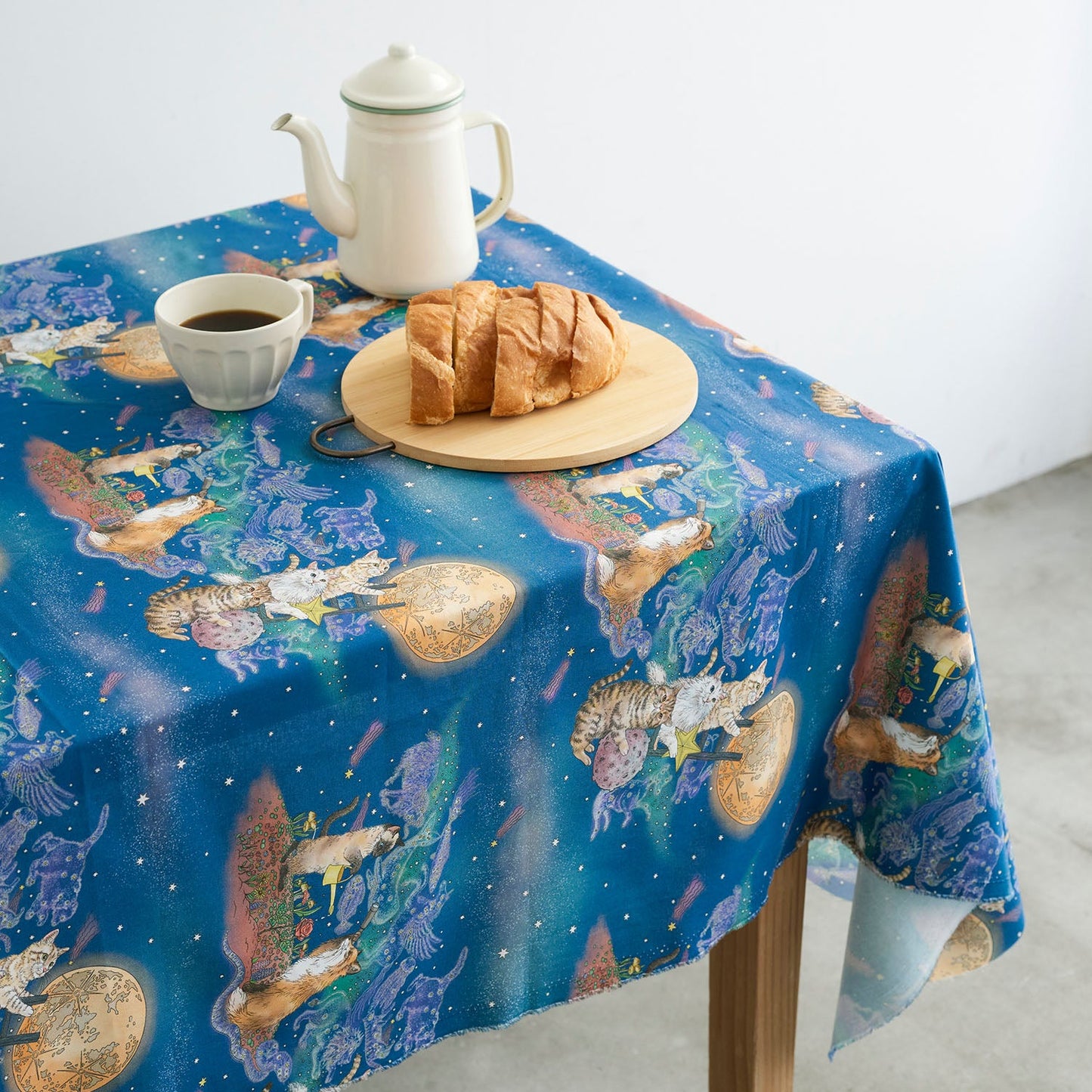 Kokka - 365 Cat Art Moonlight Cat Cotton Sheeting