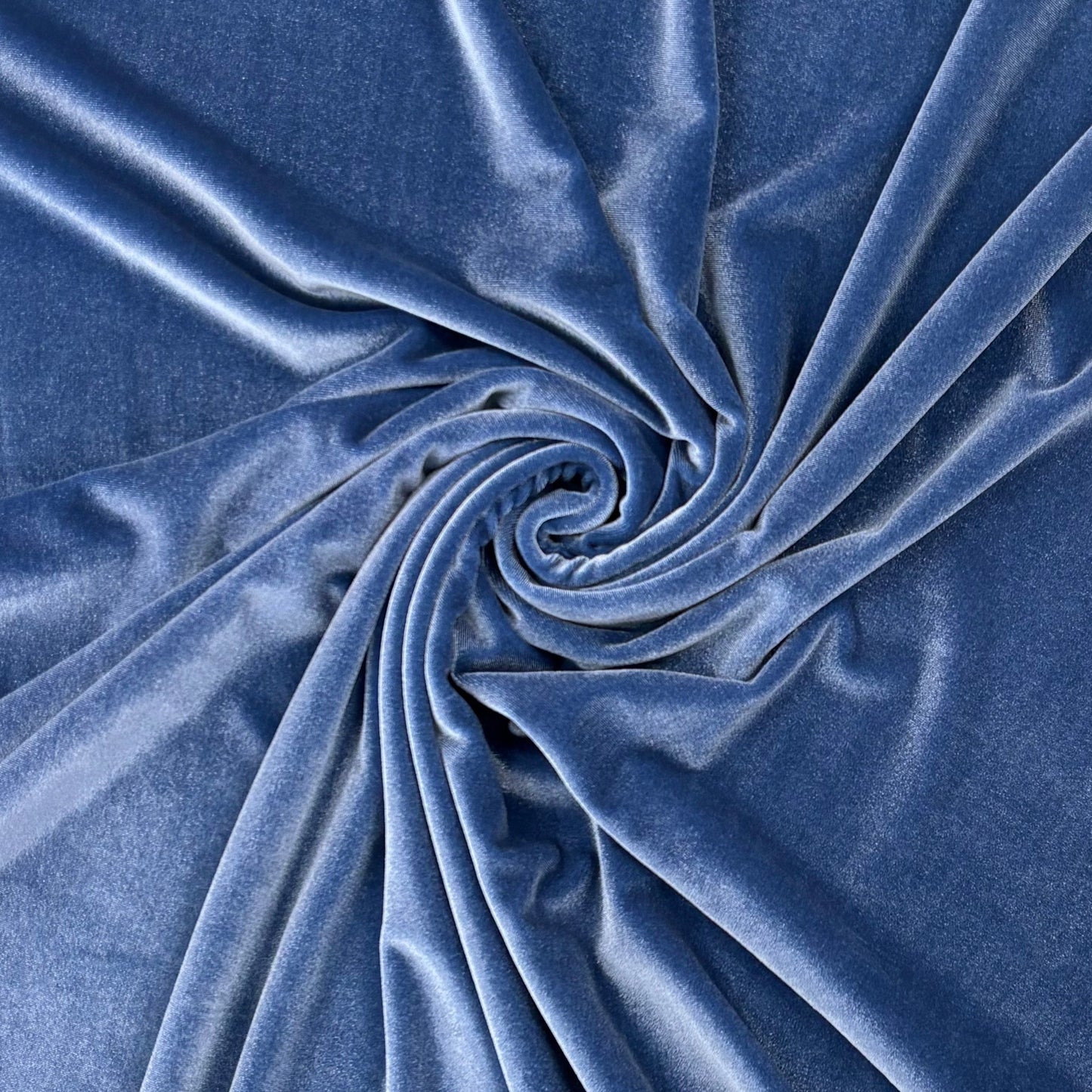 Deadstock Stretch Velvet - Grey Blue