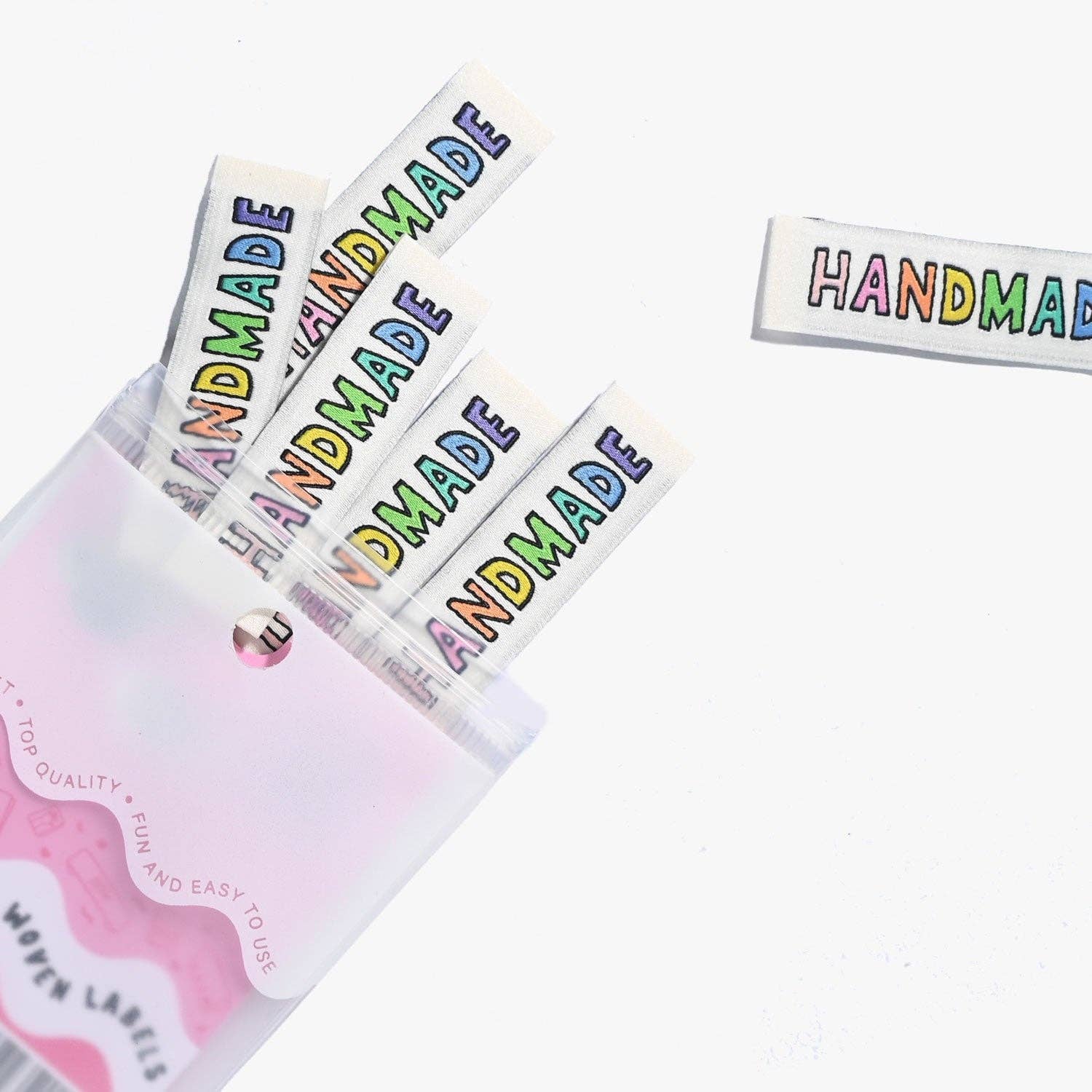 Handmade Rainbow Woven Labels