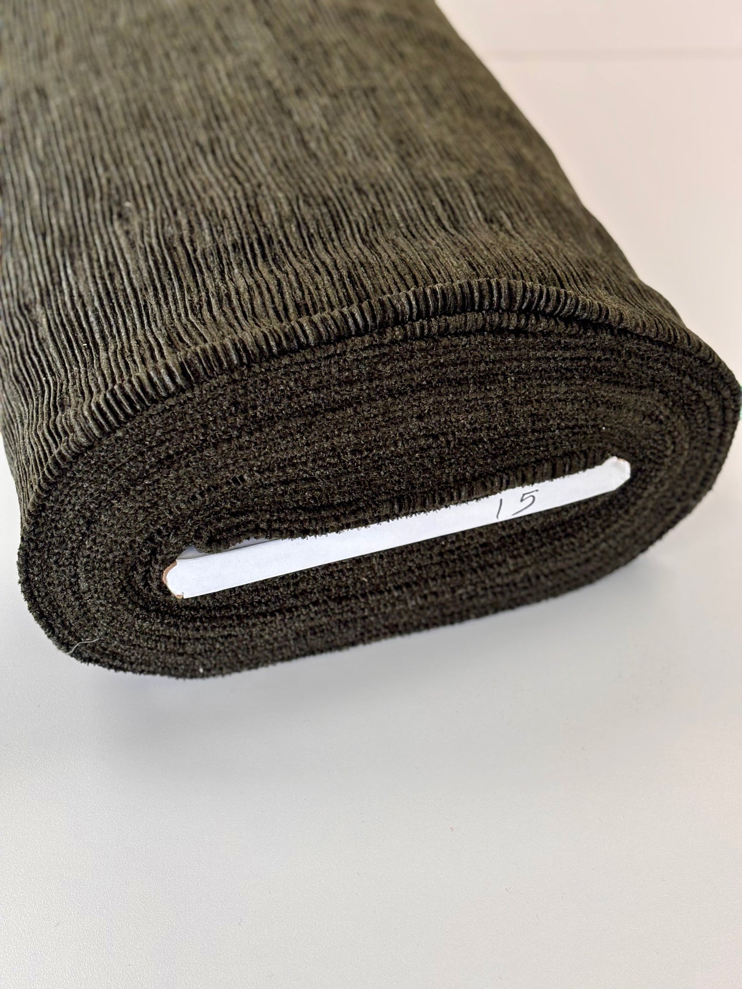 Deadstock Olive Velvet Plissé