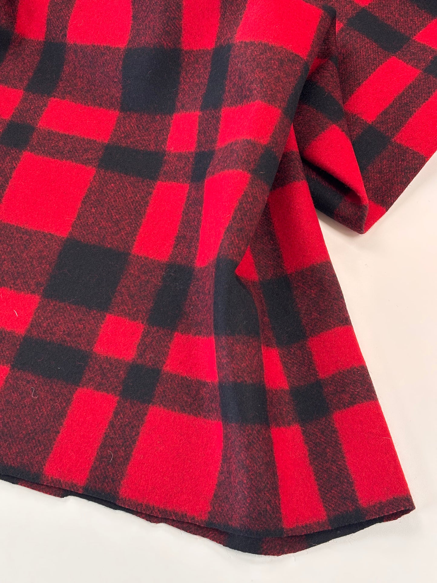 Deadstock Wool Melton - Red & Black Buffalo Plaid