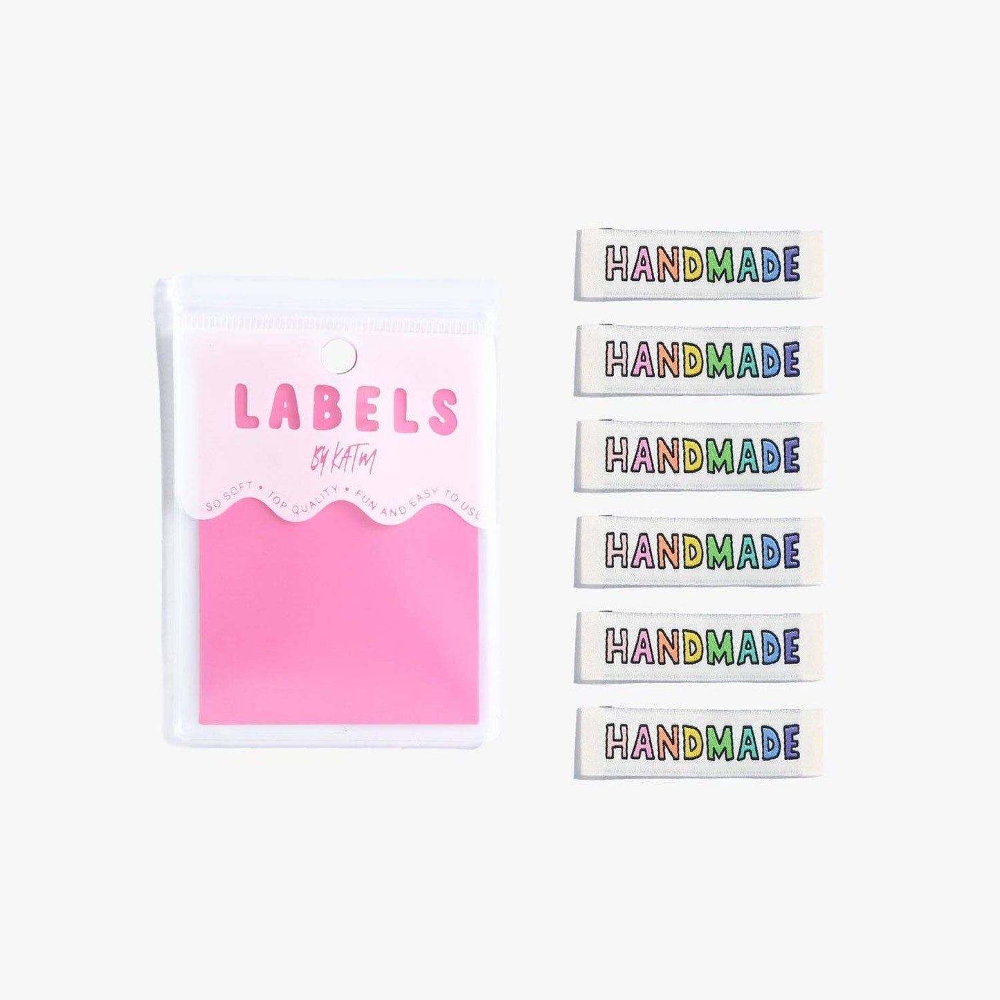 Handmade Rainbow Woven Labels | Case of 6 Units