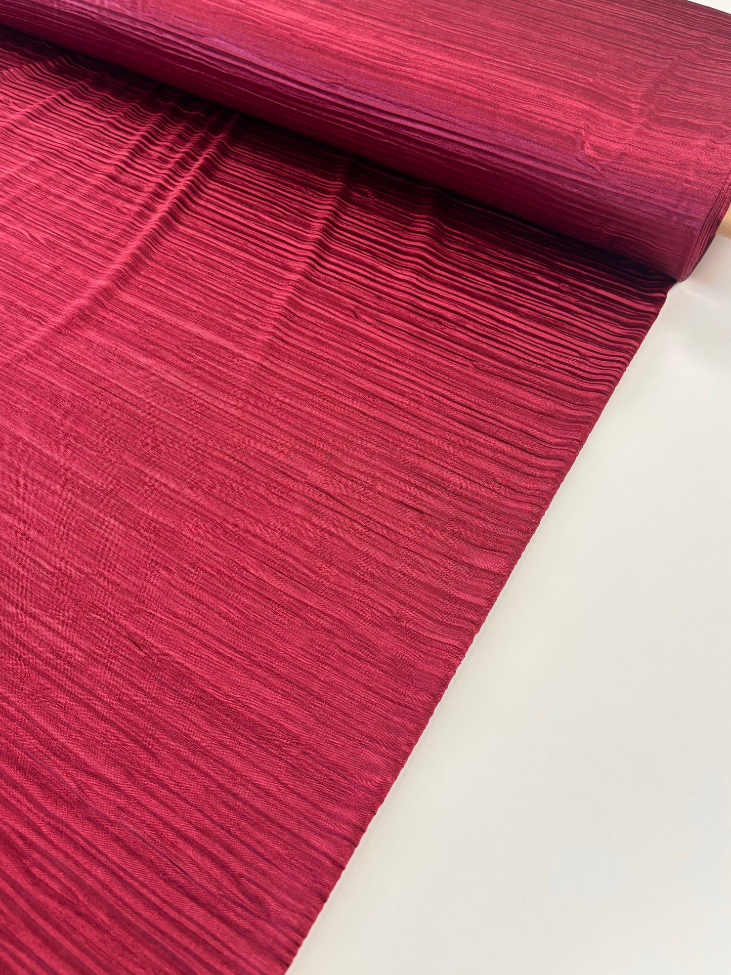 Deadstock Burgundy Plissé