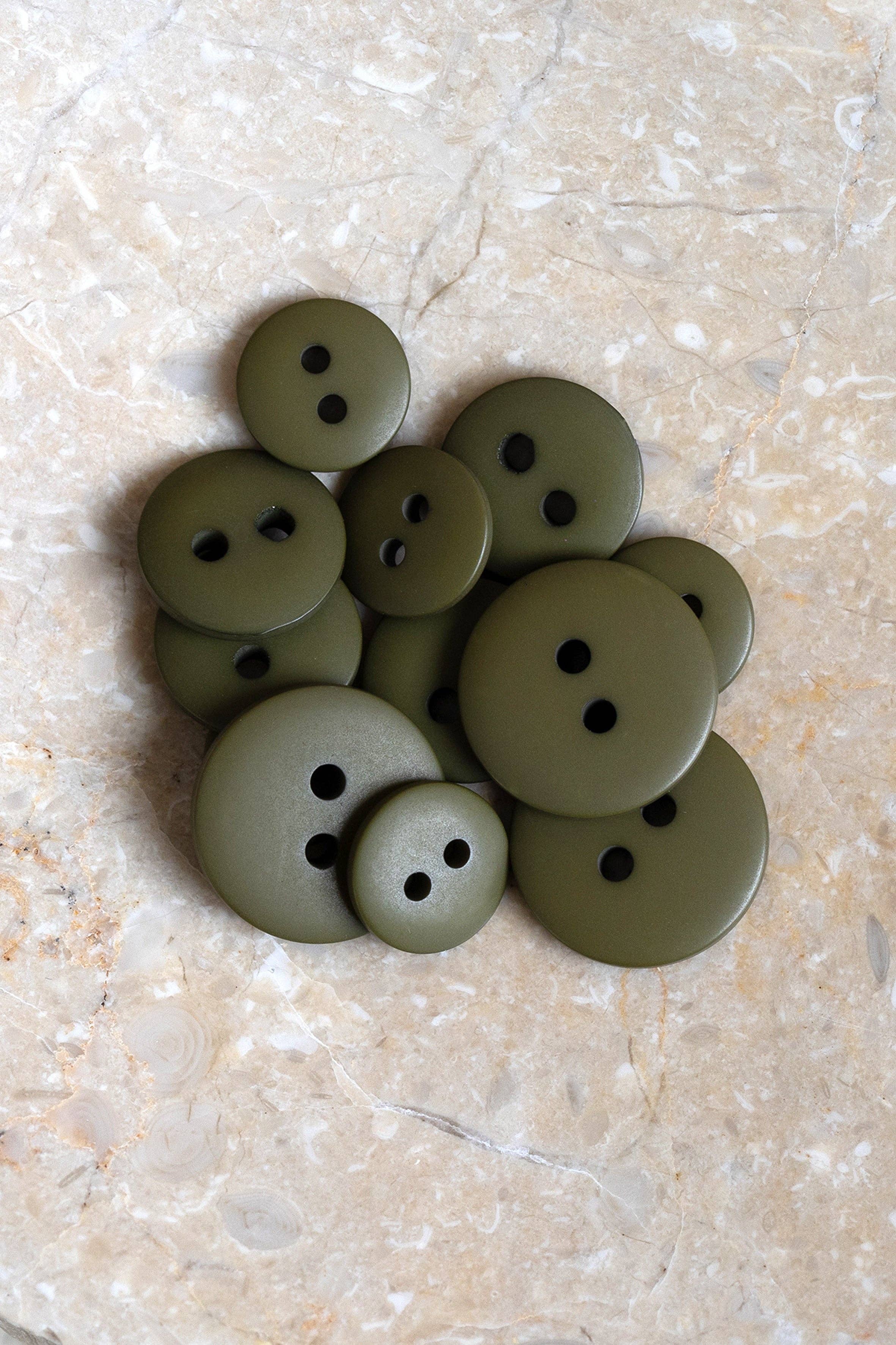 Classic Matte Buttons - Ivy Green (12mm)