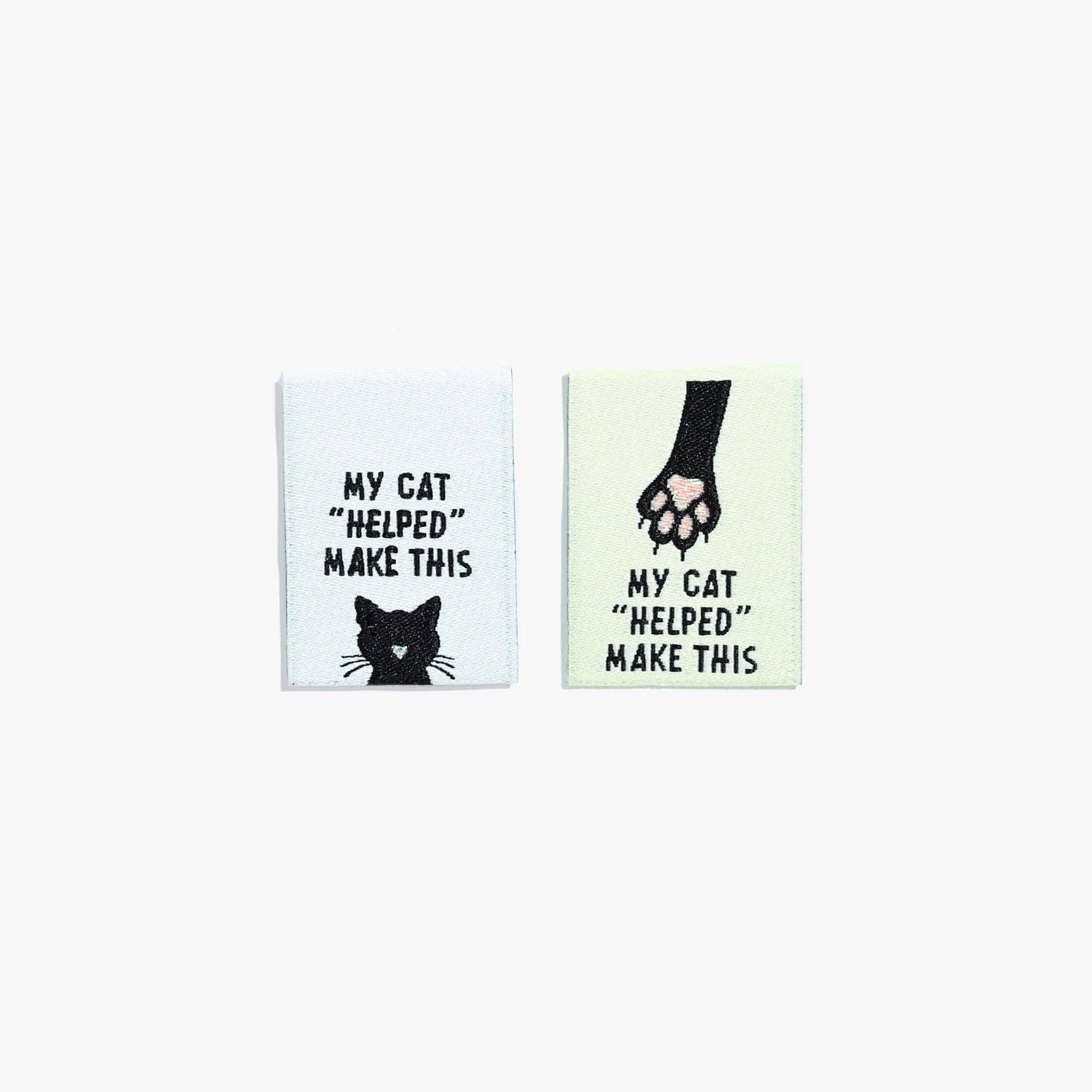 My Cat "Helped" Me Make This Woven Labels